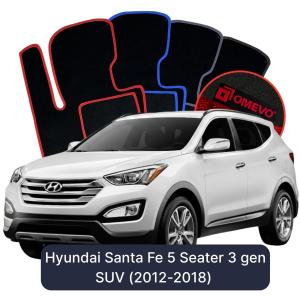 Dywaniki Welurowe OMEVO do Hyundai Santa Fe 5-osobowy 3 gen SUV (2012-2018)