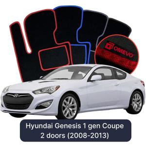 Dywaniki Welurowe OMEVO do Hyundai Genesis 1 gen Coupe 2 drzwi (2008-2013)