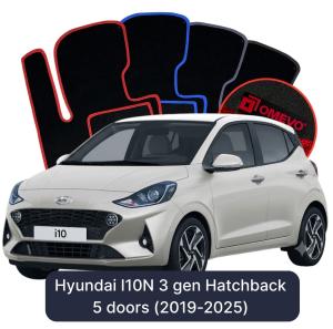 Dywaniki Welurowe OMEVO do Hyundai I10N 3 gen Hatchback 5 drzwi (2019-2025)