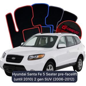 Dywaniki Welurowe OMEVO do Hyundai Santa Fe 5-osobowy przedliftingowy (do 2010) 2 gen SUV (2006-2012)
