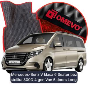 OMEVO 5D Pro EVA Dywaniki do Mercedes-Benz V klasa 6-osobowy 
bez stolika 300D 4 gen Van 5 drzwi Long (2023-2026)