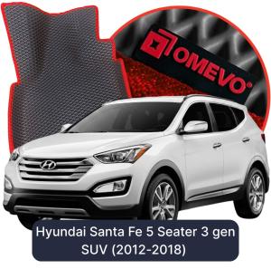 OMEVO 5D Pro EVA Dywaniki do Hyundai Santa Fe 5-osobowy 3 gen SUV (2012-2018)