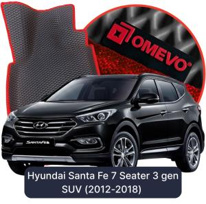 OMEVO 5D Pro EVA Dywaniki do Hyundai Santa Fe 7-osobowy 3 gen SUV (2012-2018)