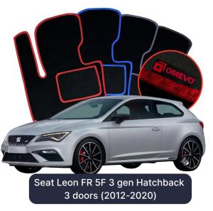 Dywaniki Welurowe OMEVO do Seat Leon FR 5F 3 gen Hatchback 3 drzwi (2012-2020)
