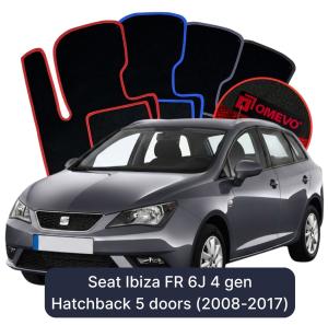 Dywaniki Welurowe OMEVO do Seat Ibiza FR 6J 4 gen Hatchback 5 drzwi (2008-2017)
