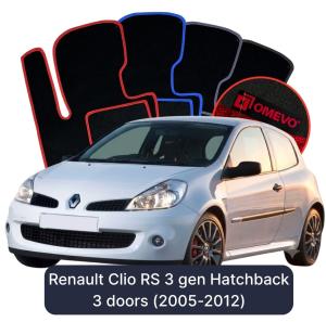 Dywaniki Welurowe OMEVO do Renault Clio RS 3 gen Hatchback 3 drzwi (2005-2012)
