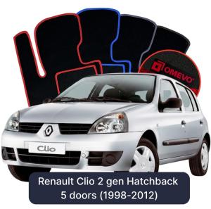 Dywaniki Welurowe OMEVO do Renault Clio 2 gen Hatchback 5 drzwi (1998-2012)
