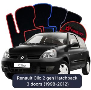 Dywaniki Welurowe OMEVO do Renault Clio 2 gen Hatchback 3 drzwi (1998-2012)