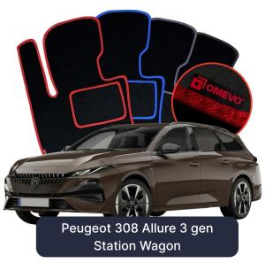 Dywaniki Welurowe OMEVO do Peugeot 308 Allure 3 gen Kombi (2021-2026)