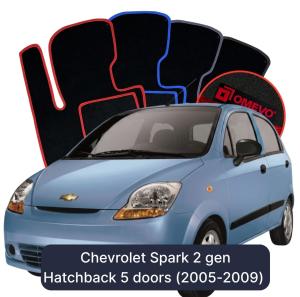 Dywaniki Welurowe OMEVO do Chevrolet Spark 2 gen Hatchback 5 drzwi (2005-2009)