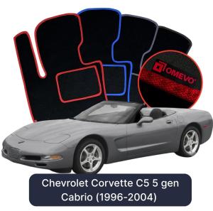 Dywaniki Welurowe OMEVO do Chevrolet Corvette C5 5 gen Cabrio (1996-2004)
