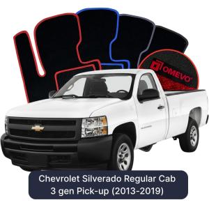 Dywaniki Welurowe OMEVO do Chevrolet Silverado Regular Cab 3 gen Pick-up (2013-2019)