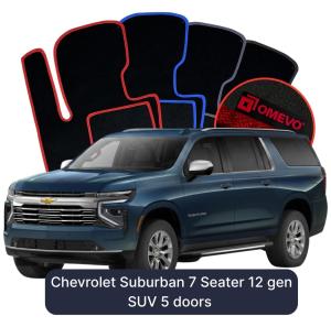 Dywaniki Welurowe OMEVO do Chevrolet Suburban 7-osobowy 12 gen SUV 5 drzwi (2020-2026)