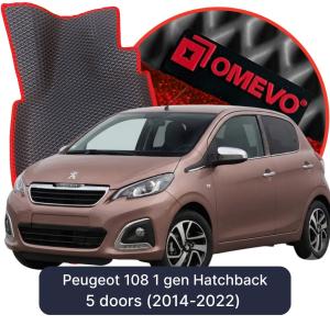 OMEVO 5D Pro EVA Dywaniki do Peugeot 108 1 gen Hatchback 5 drzwi (2014-2022)