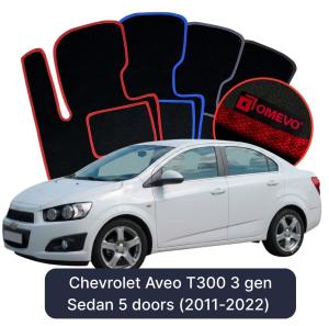Dywaniki Welurowe OMEVO do Chevrolet Aveo T300 3 gen Sedan 5 drzwi (2011-2022)
