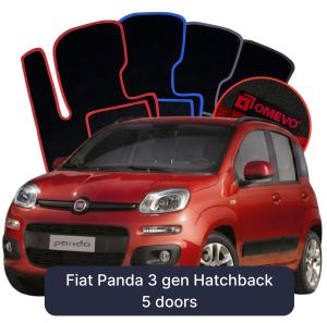 Dywaniki Welurowe OMEVO do Fiat Panda 3 gen Hatchback 5 drzwi (2011-2026)