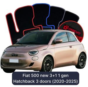 Dywaniki Welurowe OMEVO do Fiat 500 new 3+1 1 gen Hatchback 3 drzwi (2020-2025)