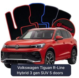 Dywaniki Welurowe OMEVO do Volkswagen Tiguan R-Line Hybryda 3 gen SUV 5 drzwi (2023-2026)