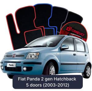 Dywaniki Welurowe OMEVO do Fiat Panda 2 gen Hatchback 5 drzwi (2003-2012)