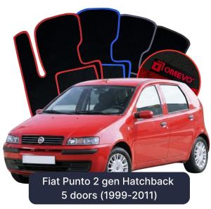Dywaniki Welurowe OMEVO do Fiat Punto 2 gen Hatchback 5 drzwi (1999-2011)