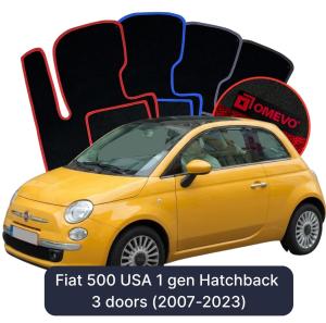 Dywaniki Welurowe OMEVO do Fiat 500 USA 1 gen Hatchback 3 drzwi (2007-2023)