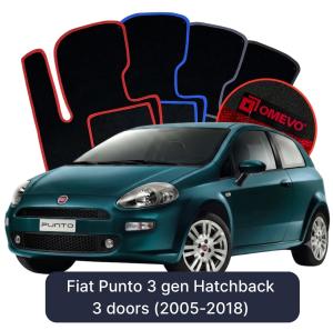 Dywaniki Welurowe OMEVO do Fiat Punto 3 gen Hatchback 3 drzwi (2005-2018)