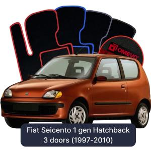 Dywaniki Welurowe OMEVO do Fiat Seicento 1 gen Hatchback 3 drzwi (1997-2010)