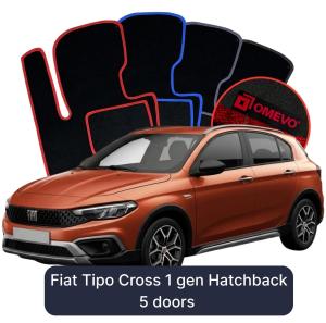 Dywaniki Welurowe OMEVO do Fiat Tipo Cross 1 gen Hatchback 5 drzwi (2015-2026)