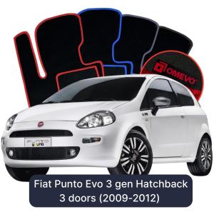 Dywaniki Welurowe OMEVO do Fiat Punto Evo 3 gen Hatchback 3 drzwi (2009-2012)