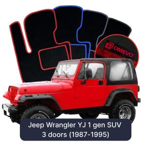 Dywaniki Welurowe OMEVO do Jeep Wrangler YJ 1 gen SUV 3 drzwi (1987-1995)