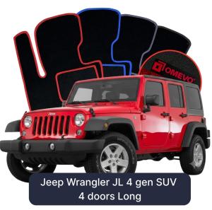 Dywaniki Welurowe OMEVO do Jeep Wrangler JL 4 gen SUV 5 drzwiLong (2017-2026)