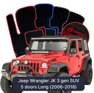Dywaniki Welurowe OMEVO do Jeep Wrangler JK 3 gen SUV 5 drzwi Long (2006-2018)