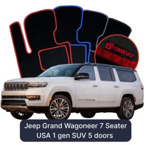 Dywaniki Welurowe OMEVO do Jeep Grand Wagoneer 7-osobowy USA 1 gen SUV 5 drzwi (2021-2026)