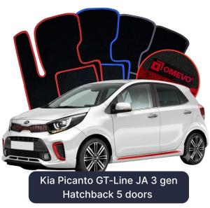 Dywaniki Welurowe OMEVO do Kia Picanto GT-Line JA 3 gen Hatchback 5 drzwi (2017-2026)