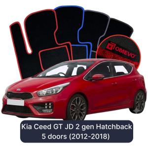 Dywaniki Welurowe OMEVO do Kia Ceed GT JD 2 gen Hatchback 5 drzwi (2012-2018)