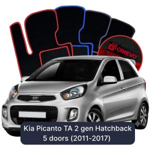 Dywaniki Welurowe OMEVO do Kia Picanto TA 2 gen Hatchback 5 drzwi (2011-2017)