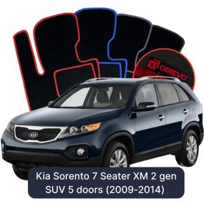 Dywaniki Welurowe OMEVO do Kia Sorento 7-osobowy XM 2 gen SUV 5 drzwi (2009-2014)
