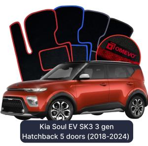 Dywaniki Welurowe OMEVO do Kia Soul EV SK3 3 gen Hatchback 5 drzwi (2018-2024)