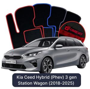 Dywaniki Welurowe OMEVO do Kia Ceed Hybryda (Phev) 3 gen Kombi (2018-2025)