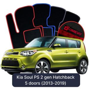 Dywaniki Welurowe OMEVO do Kia Soul PS 2 gen Hatchback 5 drzwi (2013-2019)