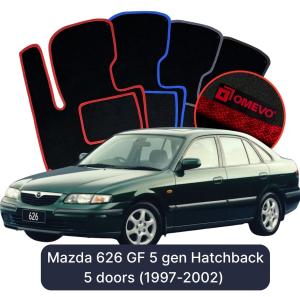 Dywaniki Welurowe OMEVO do Mazda 626 GF 5 gen Hatchback 5 drzwi (1997-2002)