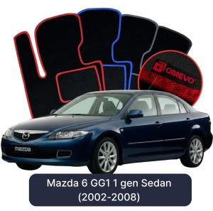 Dywaniki Welurowe OMEVO do Mazda 6 GG1 1 gen Sedan (2002-2008)