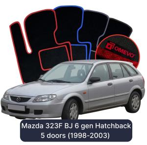 Dywaniki Welurowe OMEVO do Mazda 323F BJ 6 gen Hatchback 5 drzwi (1998-2003)