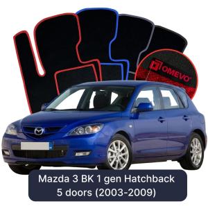 Dywaniki Welurowe OMEVO do Mazda 3 BK 1 gen Hatchback 5 drzwi (2003-2009)