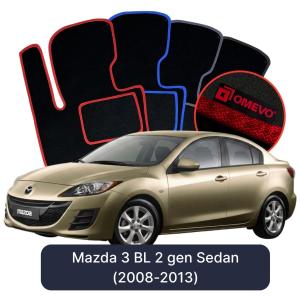 Dywaniki Welurowe OMEVO do Mazda 3 BL 2 gen Sedan (2008-2013)