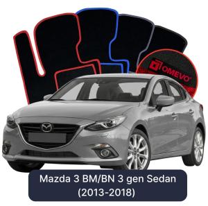 Dywaniki Welurowe OMEVO do Mazda 3 BM/BN 3 gen Sedan (2013-2018)