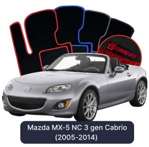 Dywaniki Welurowe OMEVO do Mazda MX-5 NC 3 gen Cabrio (2005-2014)