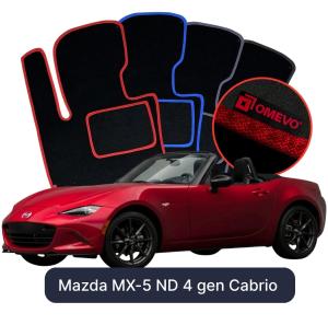 Dywaniki Welurowe OMEVO do Mazda MX-5 ND 4 gen Cabrio (2014-2026)
