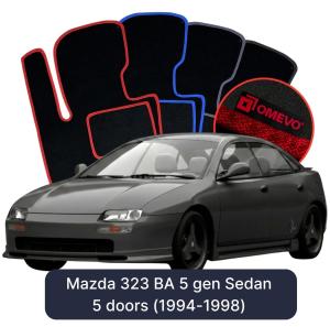 Dywaniki Welurowe OMEVO do Mazda 323 BA 5 gen Sedan 5 drzwi (1994-1998)