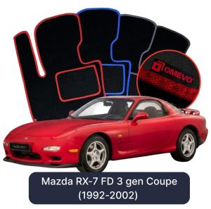 Dywaniki Welurowe OMEVO do Mazda RX-7 FD 3 gen Coupe (1992-2002)